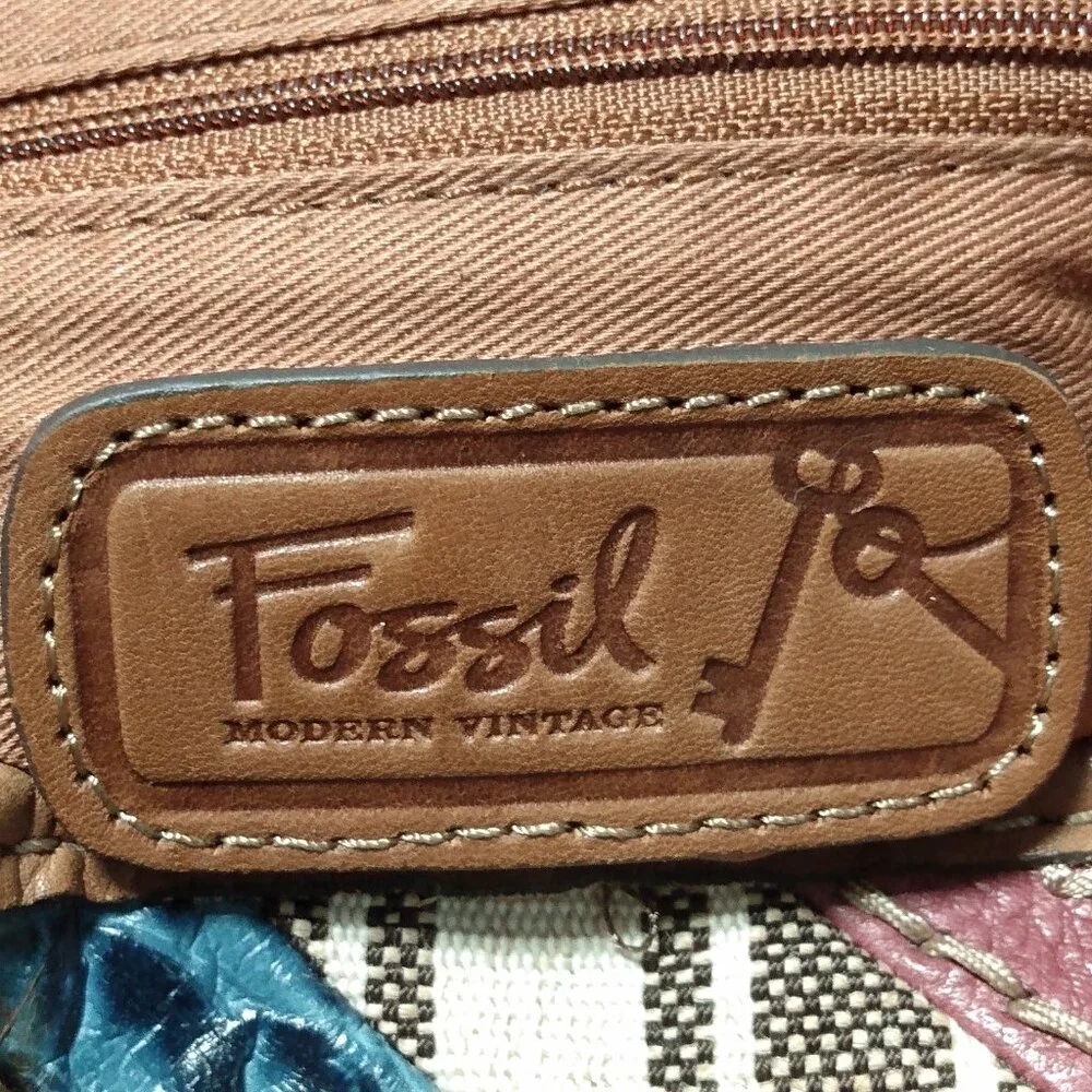 Fossil Multicolor Leather/Canvas/Straw Handbag - Picture 12 of 12